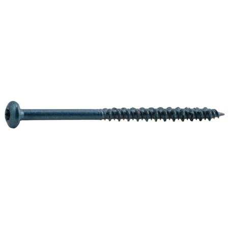 Torquemaster Masonry Screw, 3/16" Dia., Pan, 3 1/4 in L, Steel Blue Ruspert, 100 PK 52442